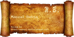 Maszal Betta névjegykártya